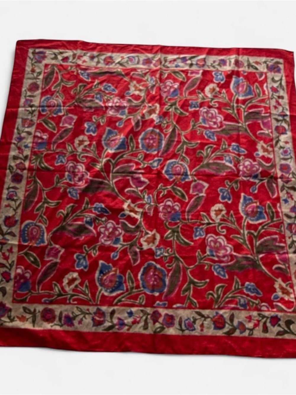 Red Floral 36in Scarf - Unbranded